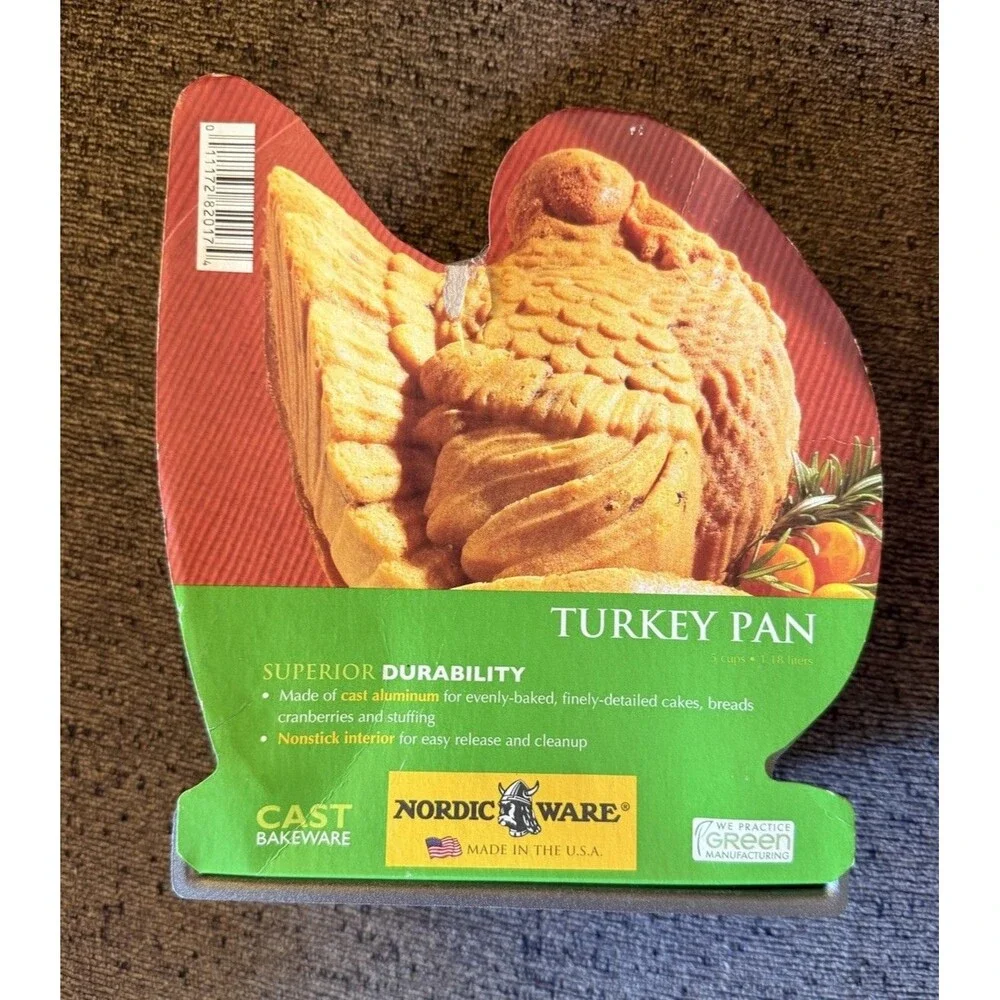 Nordic Ware Turkey Baking Pan Mold Cast Aluminum Cake Dessert Stuffing Thanksgiv
